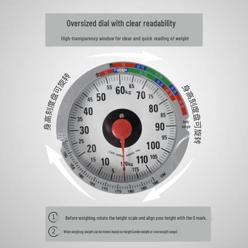 Carefully Commercial Mechanical Height and Weight Scale