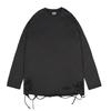 Mens Long Sleeve T-Shirt Solid Color Distressed Loose Fit Crew Neck Streetwear Top Layering