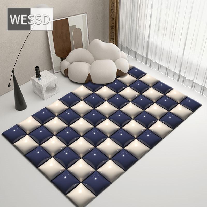 

3D ковер геометрический плед большого размера, коврики для комнаты, коврик для игровой комнаты, украшение для спальни, ковер в шахматном порядке для коврика для ванной комнаты 120x180cm 1pcs