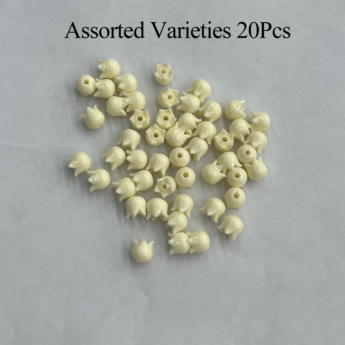 

20 шт., Искусственный коралл, отдельные бусины с отверстием, 8 мм, Стильные бусины в виде цветов ручной работы для изготовления ювелирных изделий, аксессуары для ожерелья DIY, рождественские подарки, поделки 20Pcs/8mm