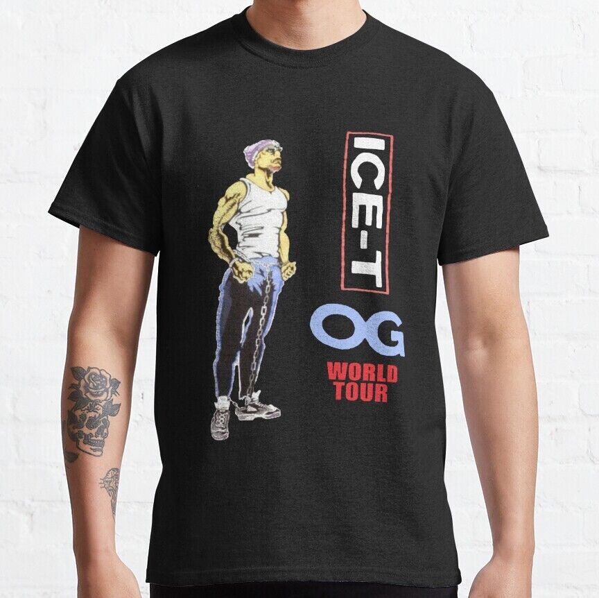 ГОРЯЧАЯ РАСПРОДАЖА! Ice-T Og Мировой Тур Хип-Хоп Рэп Классика Ретро Винтаж S-5XL Унисекс Футболка M