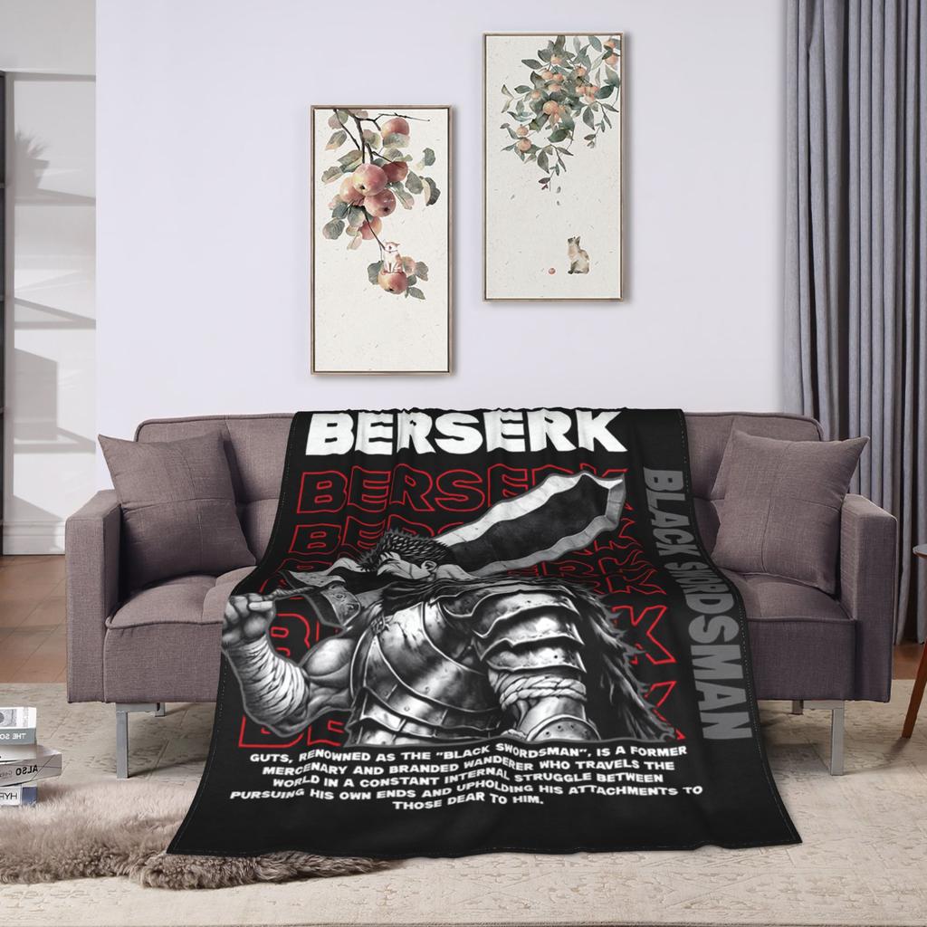 Anime Berserk Plush Blanket Girls Boys  Flannel Throw Blanket For Couch Chair Sofa Bed Soft Design Quality Bedspread Gift