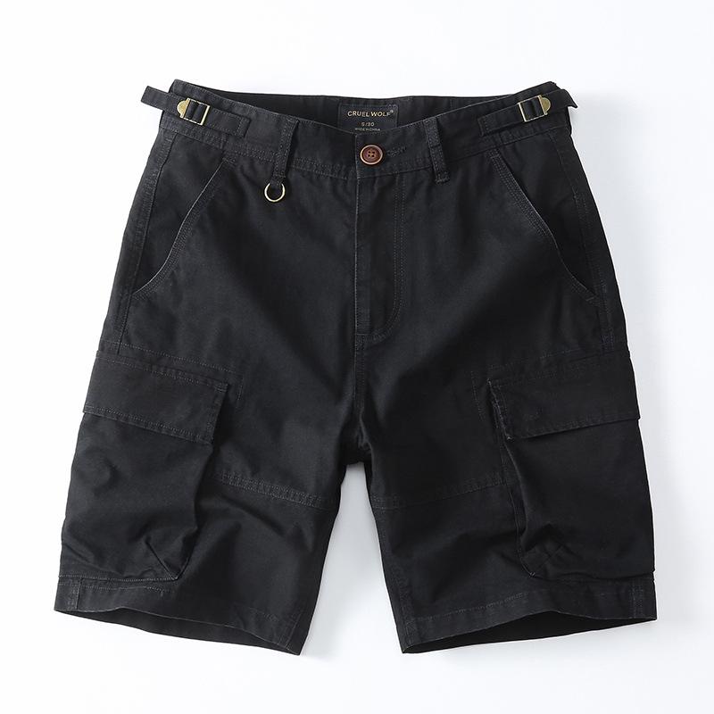 Ανδρικό Υψηλής Ποιότητας Σορτς Κάργκο Πέντε Σημείων Χαλαρής Γραμμής Στυλ Χονγκ Κονγκ με Μεγάλες Τσέπες