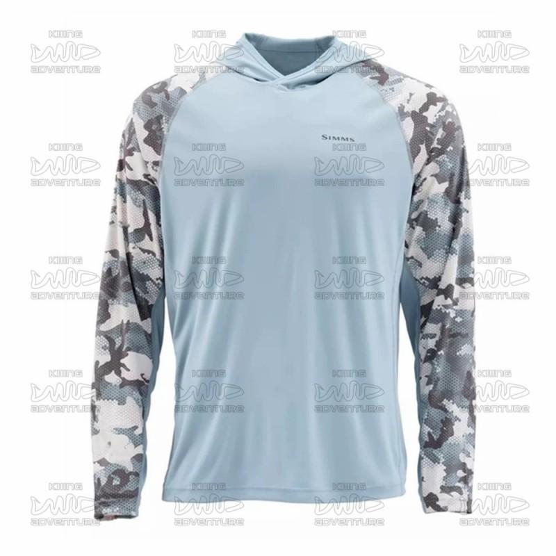 Mens Quick-Dry UV Protection Fishing Hoodie With Face Cover Outdoor Sports Cycling Running