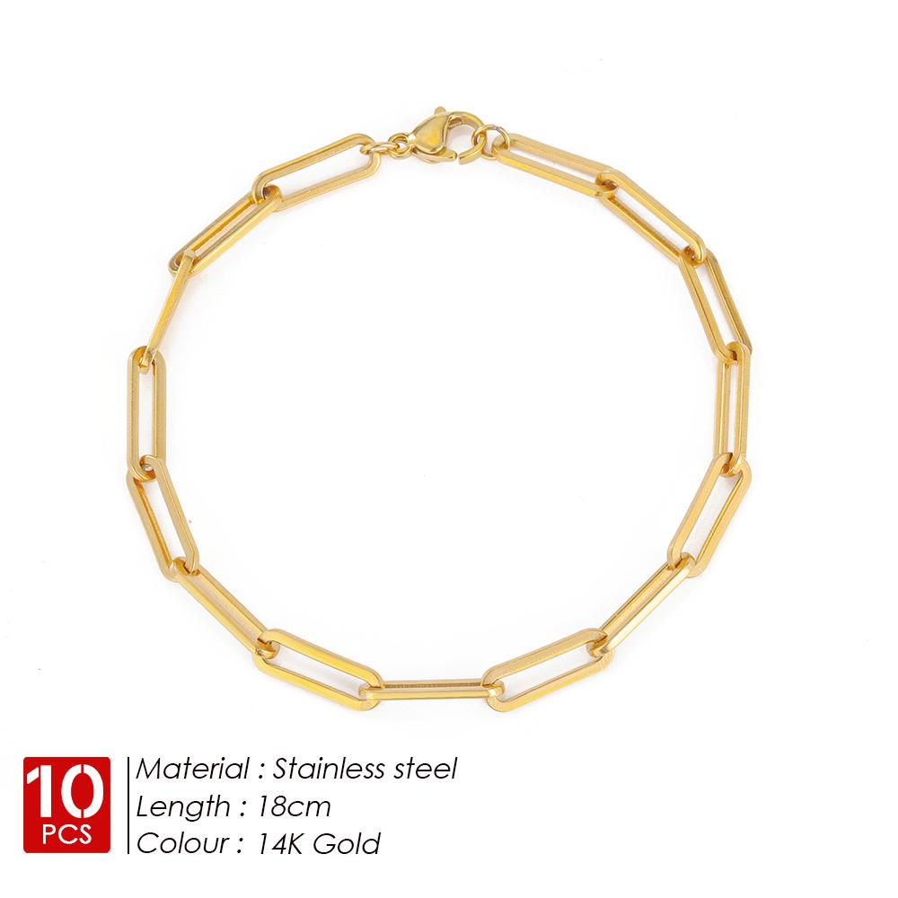 EMANCO 10PCS Original Niche Design Stainless Steel Adjustable Fashion Fine Jewelry Cross Chain Bracelet Wholesale