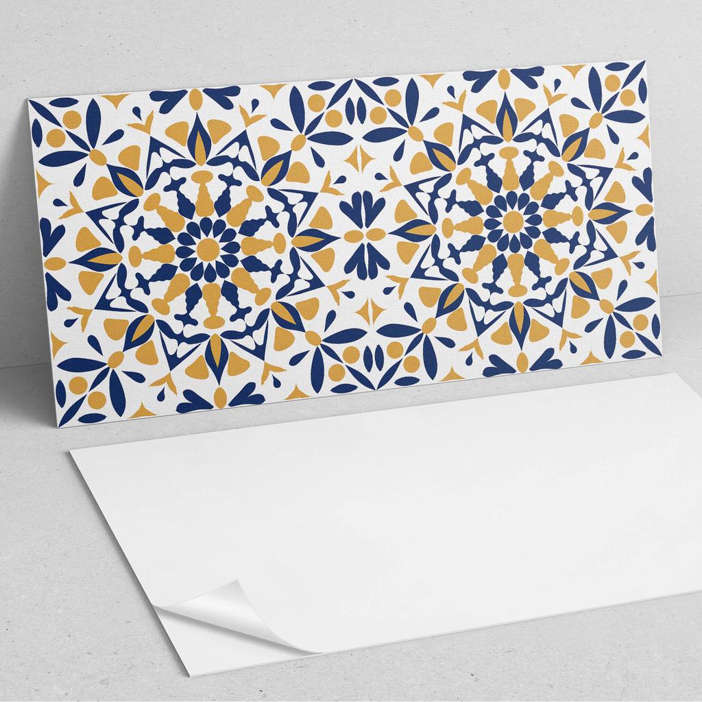 Naklejane Kafelki Dekoracyjne Do Szybkiej Odmiany Ściany Wzór Kwiatowy W Symetrii 10X40X20 Cm