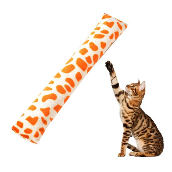 Katzenkissen mit integriertem Klangpapier, Hirsch-/Tiger-/Leoparden-/Kuhmuster, bissfest, Zahnreinigung, lindert Langeweile