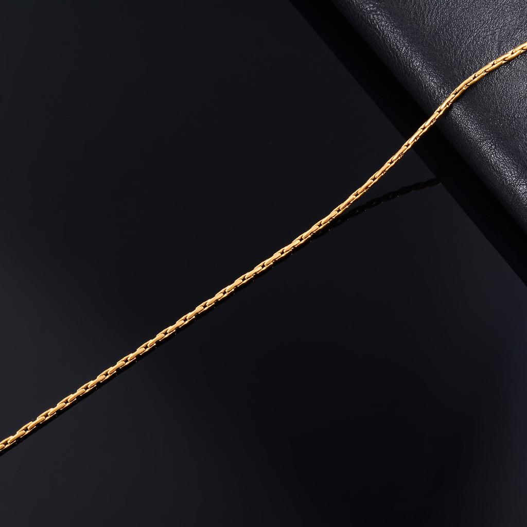 Gold Color Plated Thin Necklace Link Cable Chain 316L Stainless Steel Jewelry Accessories On Neck for Women Ladies Choker Gift