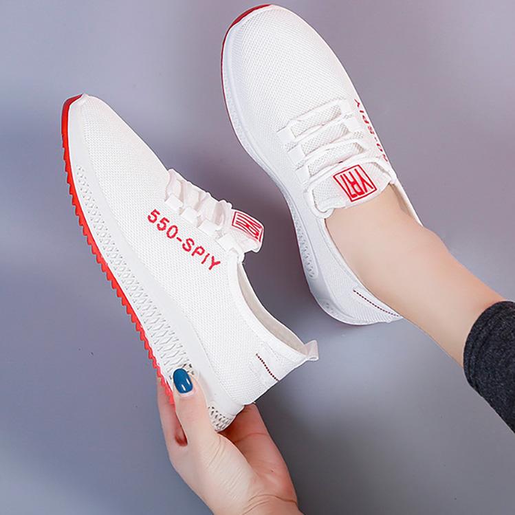 Women's Flyknit Sports Shoes Casual Mesh Breathable Old Beijing Cloth Shoes Front Lace Up Sneaker Lightweight Running Shoes 36-40