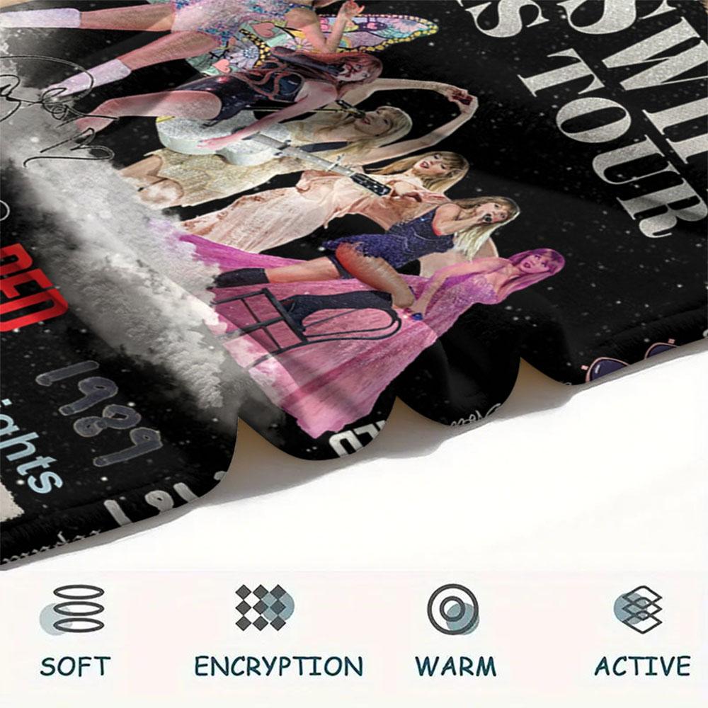 Taylor Swift printing Flannel Blanket Bedroom Sofa Camping Warm blanket Gifts for family and friends-MJ011