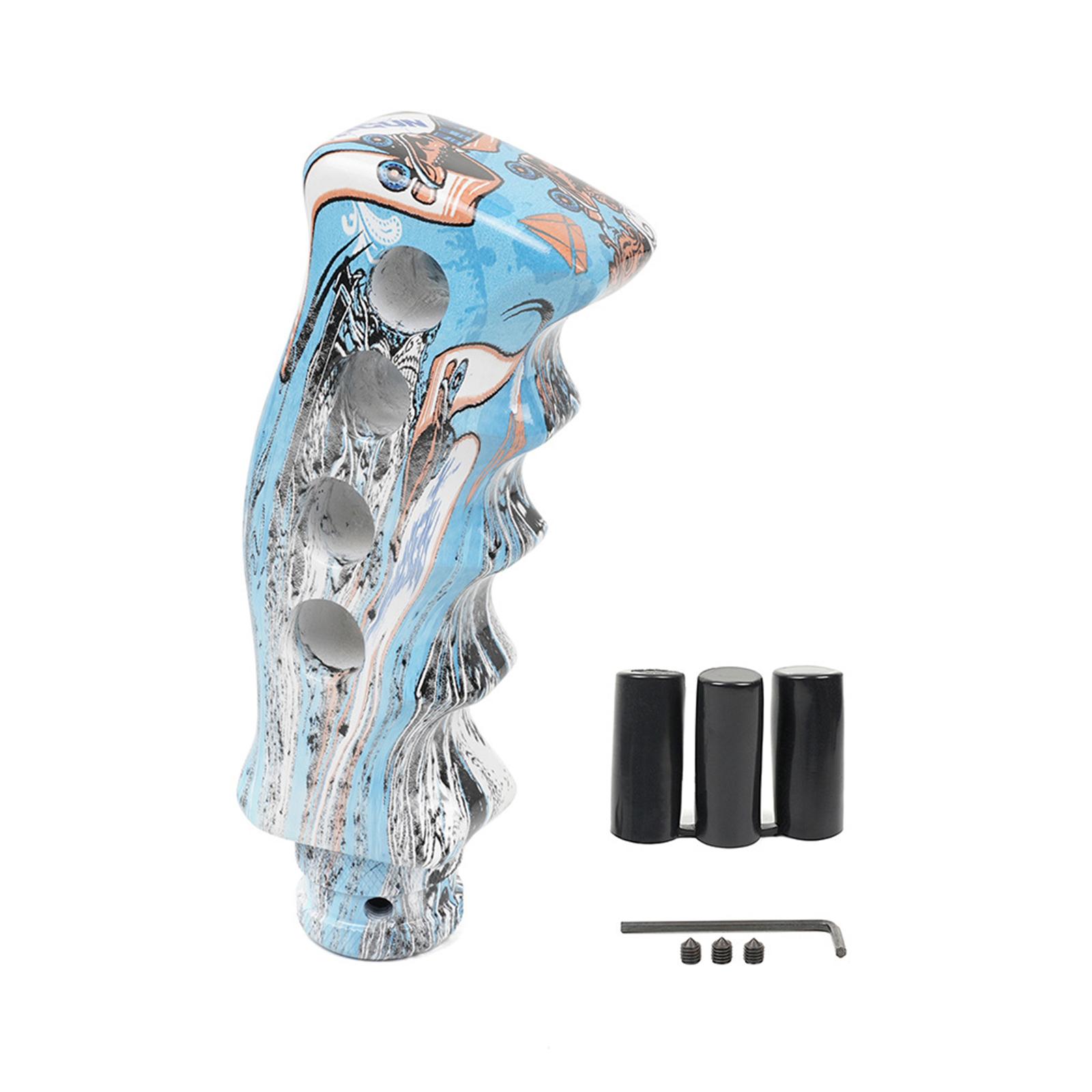 

Автомобильная граффити-ручка переключения передач из смолы, ручка переключения передач, ручка переключения передач, ручка коробки передач, ручка рычага переключения передач, универсальная головка переключения с 4 отверстиями