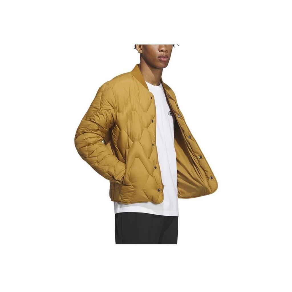 Adidas Regular Varsity Lightweight Down Jacket Unisex Quilted Windproof Warm Outerwear Yellow IX7085