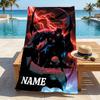 Custom Name Batman Storm Stylish Digital Printing Beach Towel Quick‑Drying Absorbent Blanket for Beach Pool Gym Travel