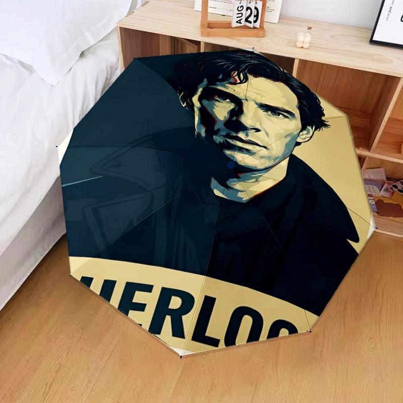 Sherlock Adventure Umbrella Folding umbrella, automatic umbrella 8-Frame for Travel, camping Use Gift for Halloween Christmas