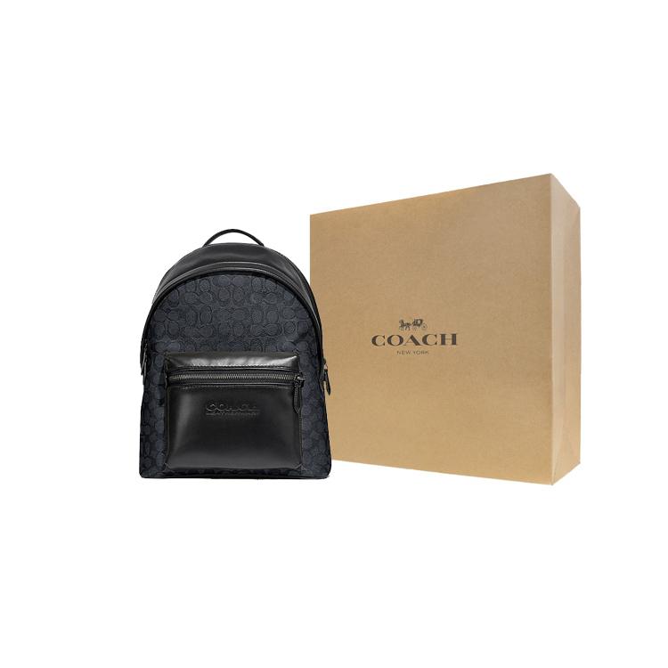 New COACH Charter Coated Canvas With Calfskin Backpack Large Men's Black Monogram C2670-JICHR