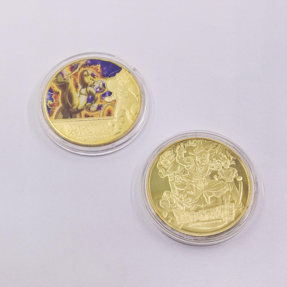 Anime  Z Gold Plated Gold Coin Son Goku Vegeta  Coins Kids Classic Anime Peripherals Collection Toy Souvenir