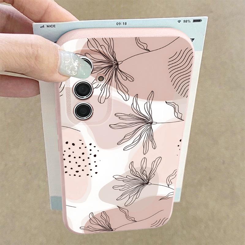 Abstract Geometry Style Case For Samsung S26 S25 S24 Ultra S23 S22 S21 FE A15 A16 A17 A35 A36 A37 A54 A55 A56 A57 5G Leather Texture Soft Cover