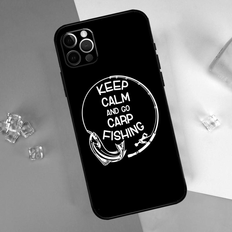 Carp Fish Fishing Rod Phone Case For iPhone 16 Pro Max 12 13 Mini 11 14 15 Pro Max XR 16 15 Plus 16e Cover Shell