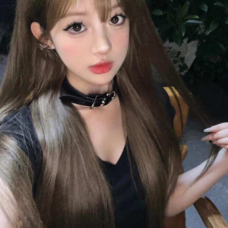 Y2K Obojok Dámsky Krčný Popruh Tmavý Choker Náhrdelník Krčný Obojok Retiazka na Krk Kľúčna Kosť Krčná Retiazka Obojok Doplnky