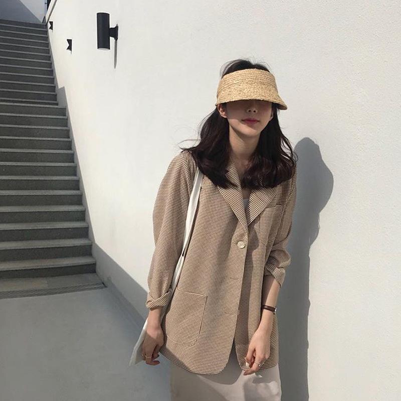 K73 Raffia Woven Cap Empty Straw Hat Audjustable Foldable Temperament Wild Ins Sun Hat Sunscreen Holiday Beach Hat 2020New