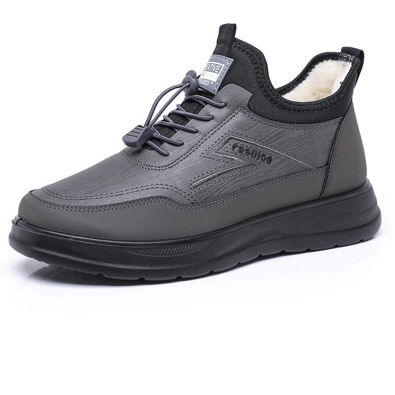Snow Boots Leather Waterproof Wool Old Beijing Cloth Shoes Elderly Shoes Men's and Women's Winter Piled Thickened Mother Cotton Shoes