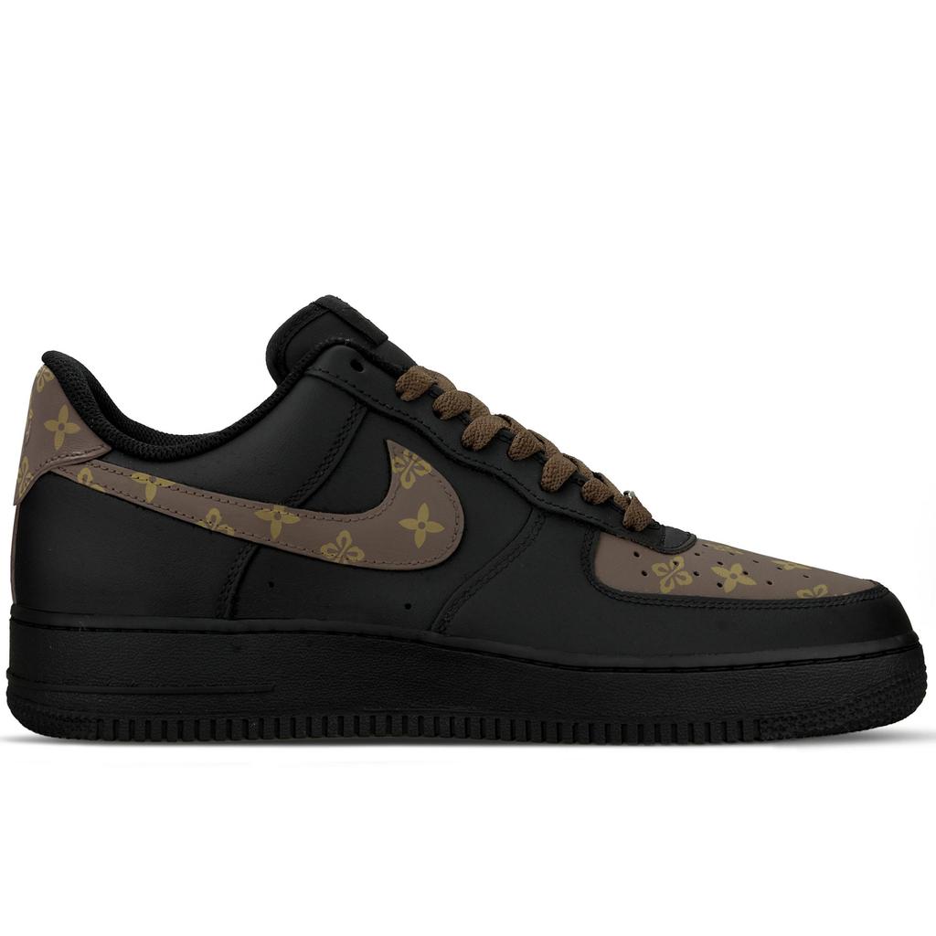 Nike Air Force 1 Hoogte Verhogend Lage top Skateboard Schoenen Unisex Zwart Bruin CW2288-001(Team1606-)