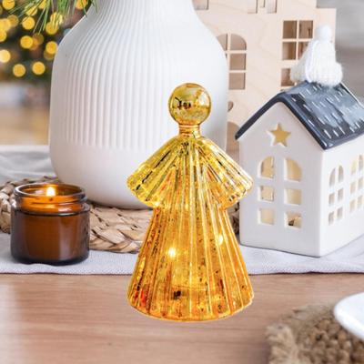 Ange en Verre Décoration Sculpture Figurine Lumineuse Ornement Décoratif de Bureau pour