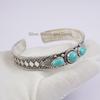 Arizona Turquoise Cuff Bracelet, 925 Sterling Silver, Southwestern Boho Bangle