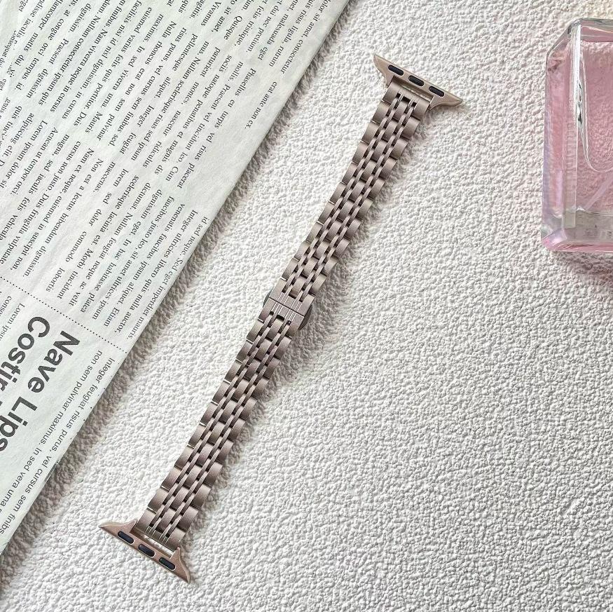Applicable to Apple iwatch9 seven-bead small waist stainless steel strap apple watch8 women's watch strap