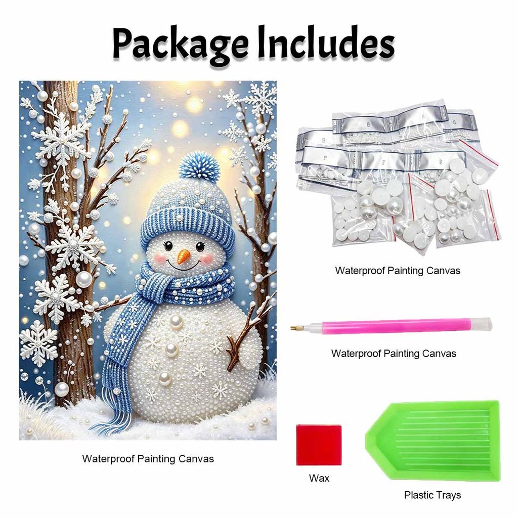 Christmas Pearl Painting Kit Handmade DIY Snowman Snowflake Winter Scene Home Decoration Painting