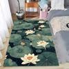 2D Poolside Lotus Flower Printed Carpet Bedroom Bedside Non-slip Mat Living Room Rug Children's Play Mat Home Decoration