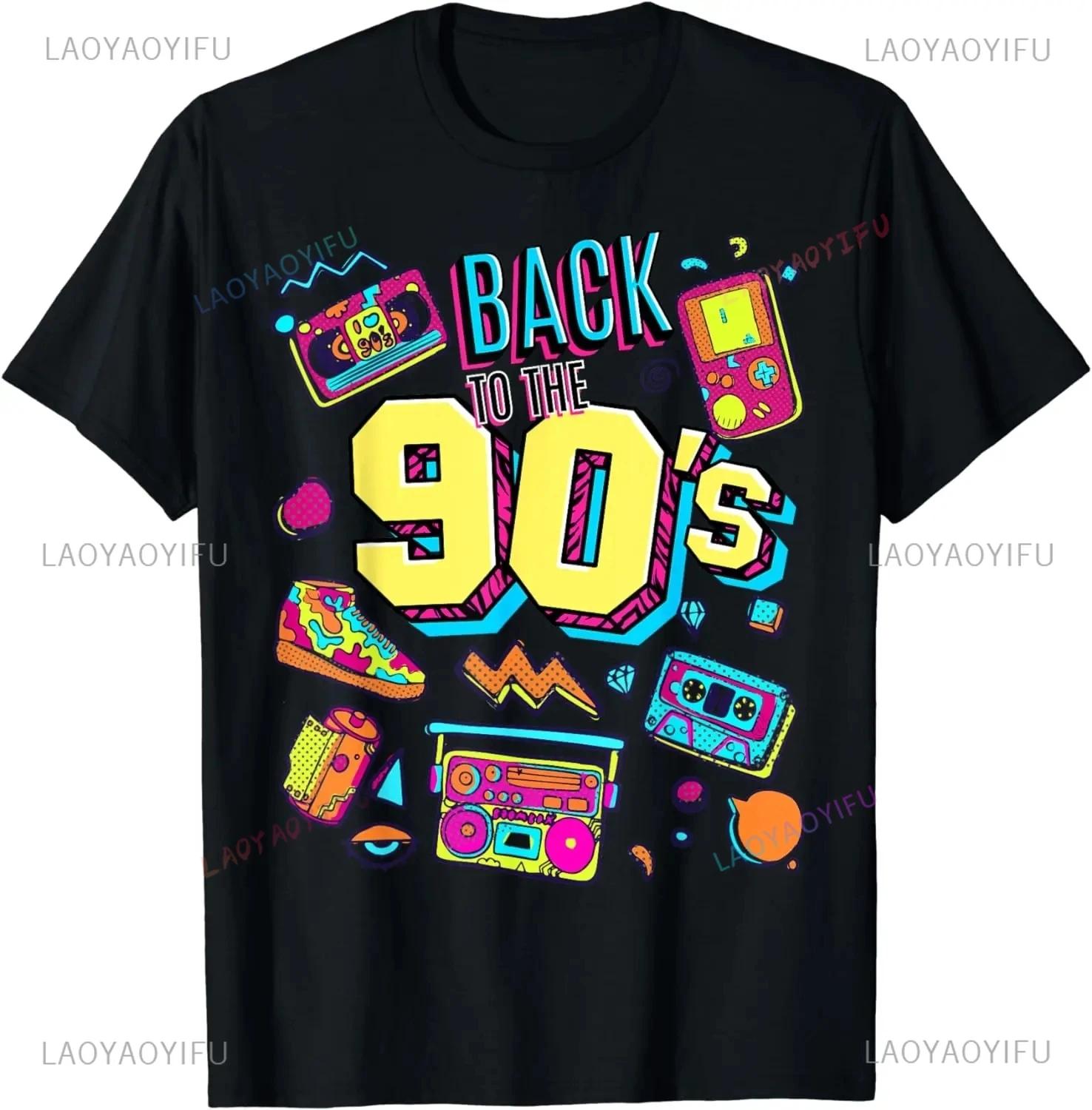 

Vintage Printed Fashion I Love The 90´s T Shirt for Men Summer Novelty Male T Shirts Round Collar Short Sleeve Graphic Tee Top S