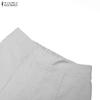 ZANZEA Completo casual da donna con camicetta e pantaloni a maniche 3/4, in due pezzi