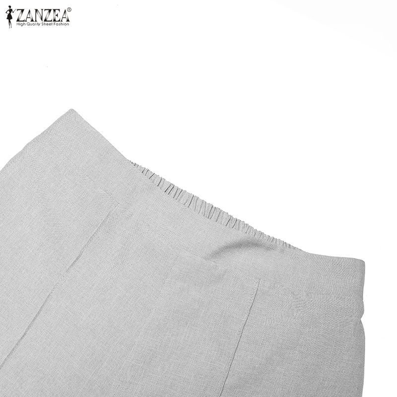 ZANZEA Completo casual da donna con camicetta e pantaloni a maniche 3/4, in due pezzi