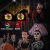 Halloween LED Augenlicht Dekoration Großes Hölzernes Leuchtendes Blinkendes Augenlicht mit 8 Farbmodi für Büsche Bäume Fenster Hof Halloween Deko