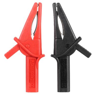 Hantek HT18A Krokodilklemme, passend für DSO3064, 2 große Delfin-Gator-Klammern, Rot + Schwarz
