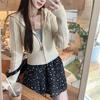 Short Twist Hooded Zipper Knitted Cardigan Women's Slim-fit Sweater Jacket
