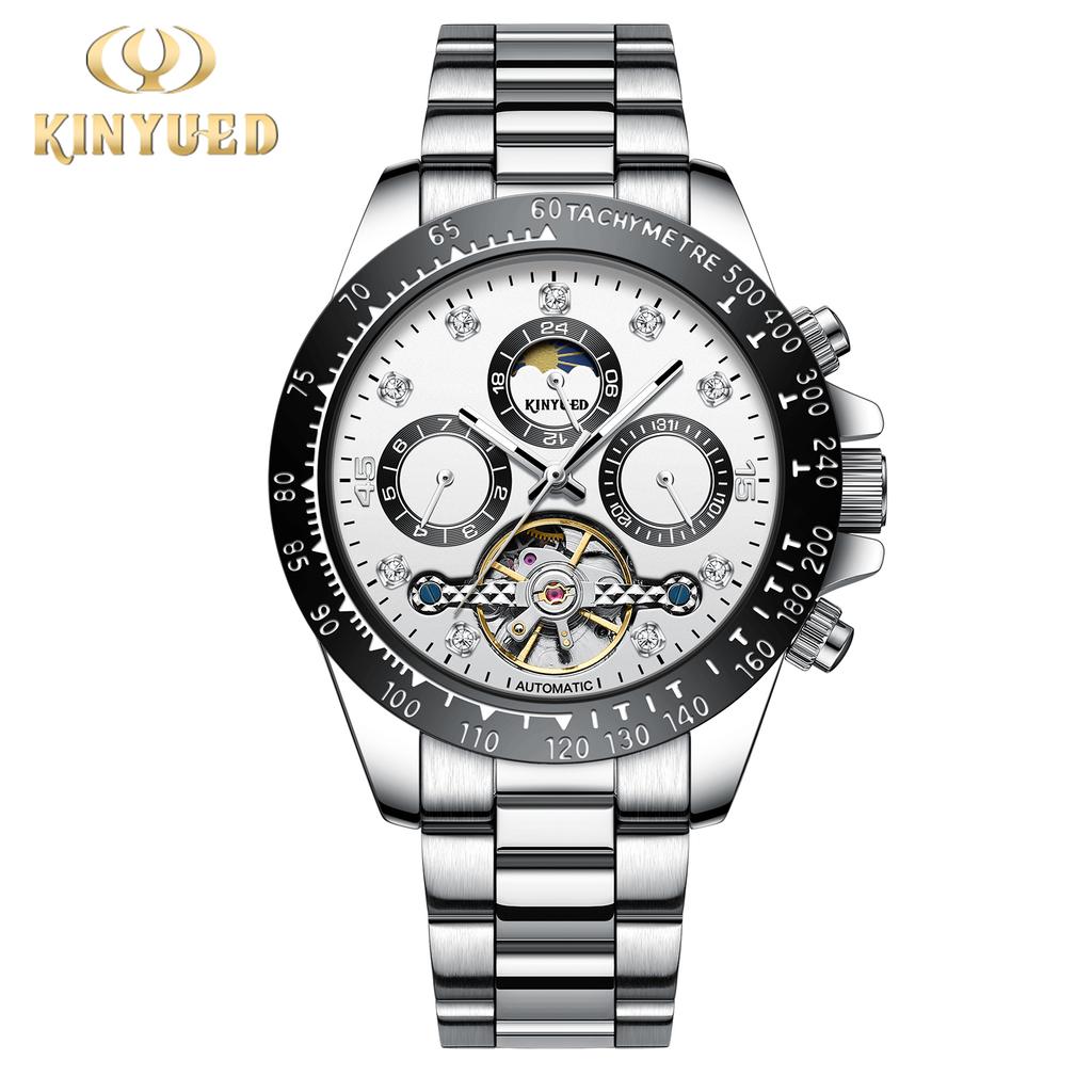 KINYUED  2026 New Men's Automatic Mechanical Watch Stainless Steel Waterproof Watch
