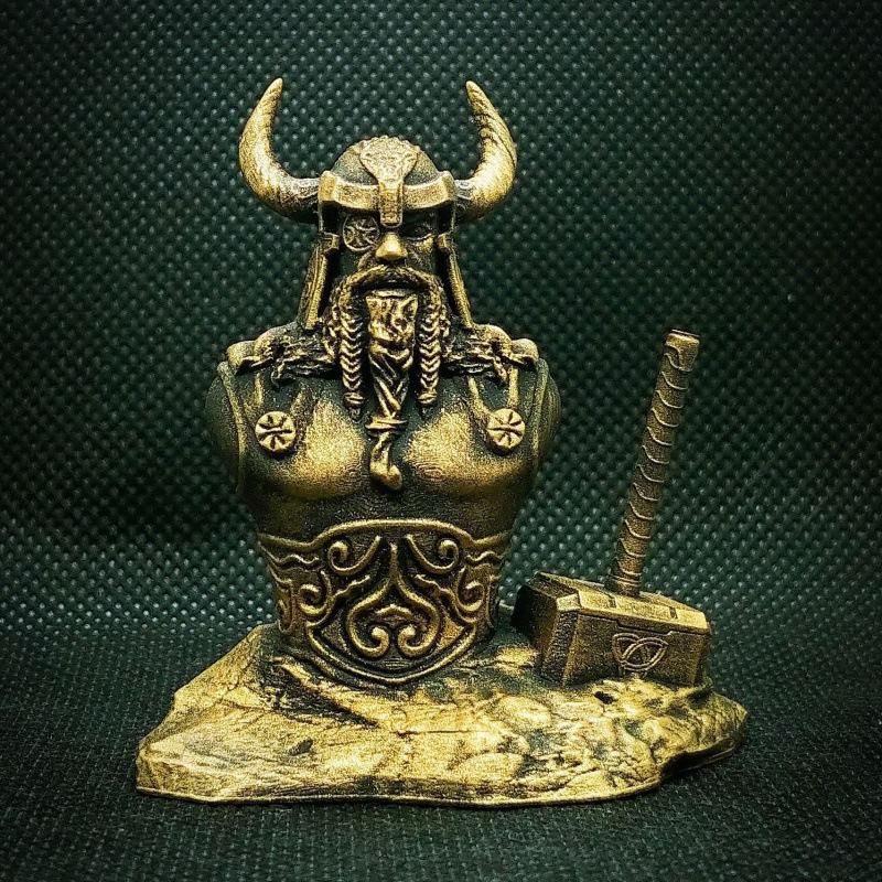 Nordic God Statue Greek Mythology Odin Bust Sculpture Ancient Thor Resin Figurine Home Decor Office Bookcase Decoration Souvenir oro