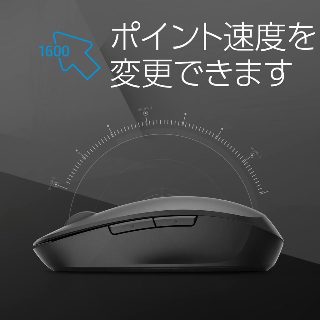 HP 300 2-Way Bluetooth Mouse, Black, Wireless, 5-Button Design with BackForward Buttons (Model Number: 6CR71AA#UUF), Compatible with Mac, Windows,