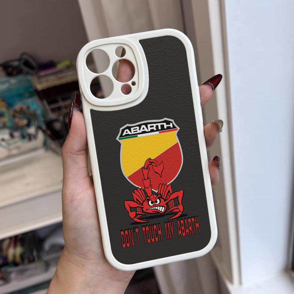 ABARTH Italy Car Phone Case For Iphone 16 15 14 12 13 Pro Max 11 Mini Xs Puls Lambskin Silicone Cover
