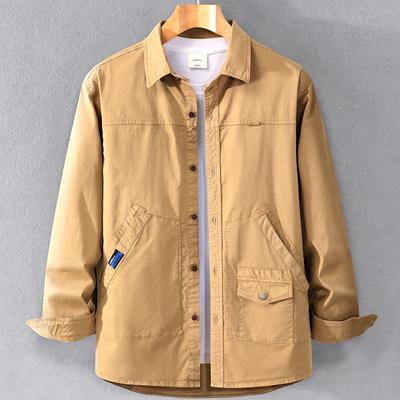 Spring and Autumn Men's New Loose All-match Multi-pocket Shirt Jacket