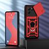 KEYSION Shockproof Armor Case for TECNO POVA 7 4G Slide Camera Lens Protection Metal Ring Stand Phone Back Cover for TECNO Pova7