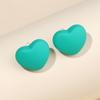 Colorful Heart Stud Earrings - Cute and Fresh Jewelry for Women