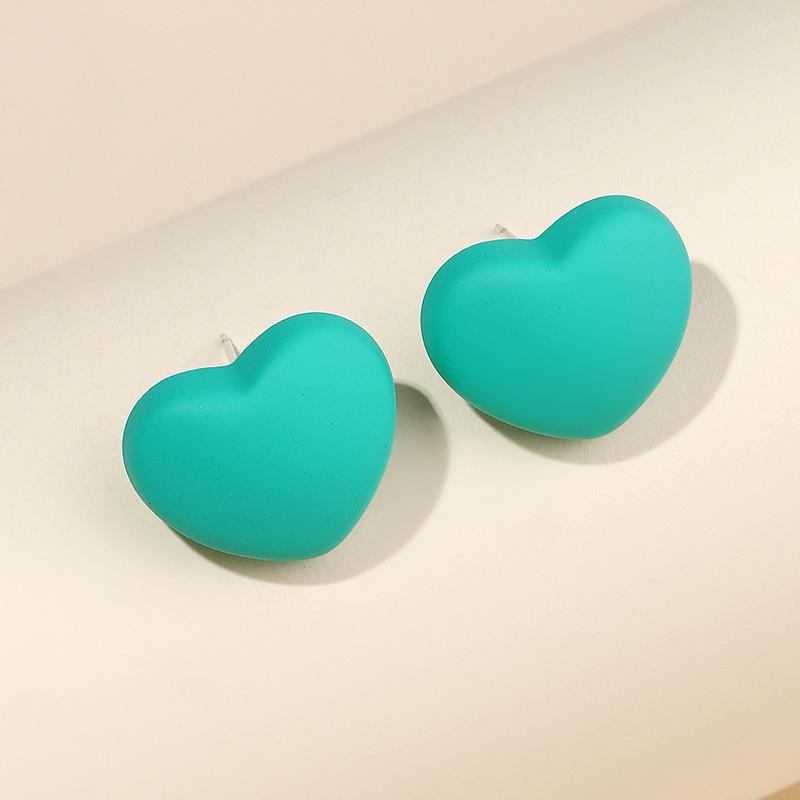 Colorful Heart Stud Earrings - Cute and Fresh Jewelry for Women