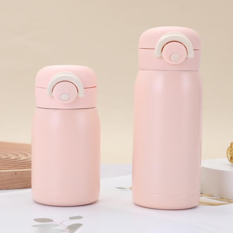 Double Wall Insulated Thermos 304 Stainless Steel Vaccum Flask Outdoor Portable Bouncing Lid Water Cup Mini Vacuum Water Bottle