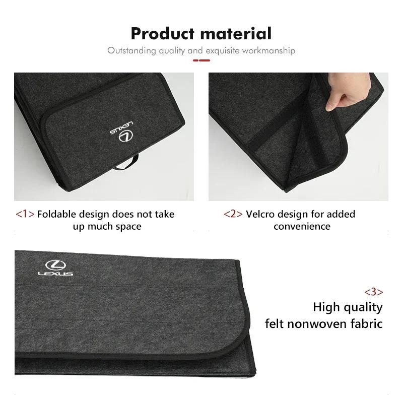 2026 Hot Interior Stickers Car Folding Storage Bag Trunk Felt Organizer Multiuse Tool Box For Lexus CT ES GS NX IS250 CT200h IS3