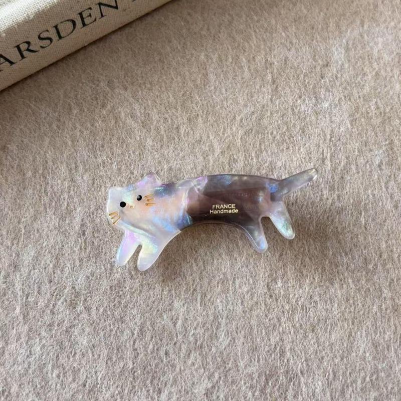 Feline Animal Hair Clip Cute Cat Pattern Ladies Side Fringe Pin Fairy Sweet Youth Daily Stylish Cartoon Elegant Delicate