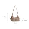Yogodlns Simple Retro Shoulder Bags for Women Outdoor Travel Ladies Multi-Pocket Crossbody Bag Solid Color Girl Hobos Tote Handbag
