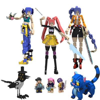 Hot Anime Kpop Demons Hunters Assembled Building Block Model Series Rumi Mira Zoey Figure Building Block Children's Toy Gifts
